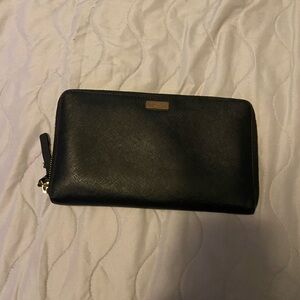 Kate Spade Black Wallet with Gold Logo